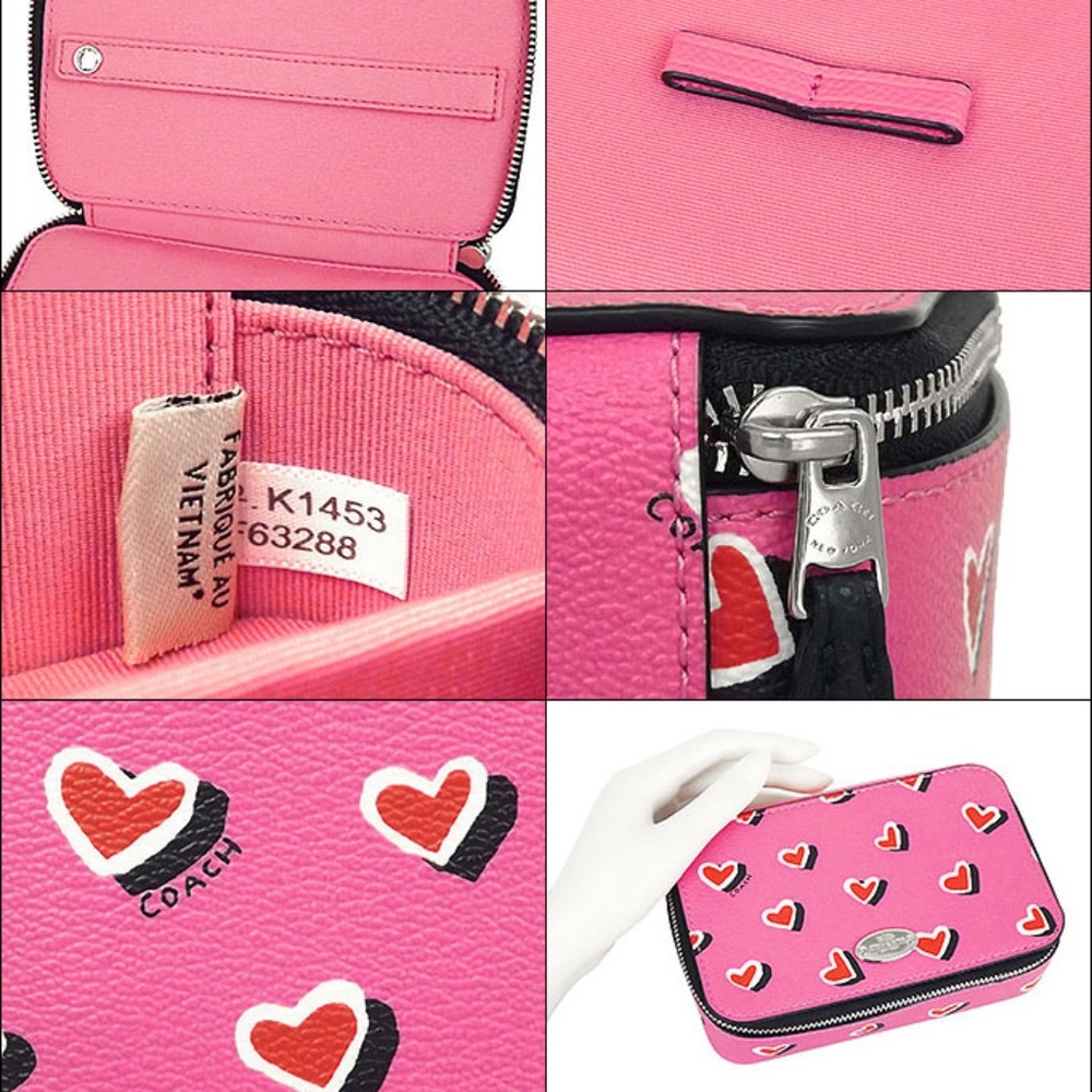 NWT Coach Leather Heart Travel Jewelry Box - Picture 5 of 8